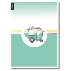 Ansichtkaart caravan mint I Love Kamperen