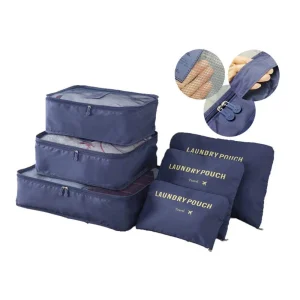 Kleding organiser – kast organiser – set van 6 stuks blauw
