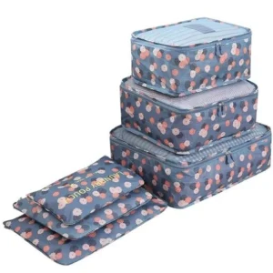 Kleding organiser – kast organiser – set van 6 stuks bloemen blauw