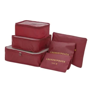 Kleding organiser – kast organiser – set van 6 stuks bordeaux