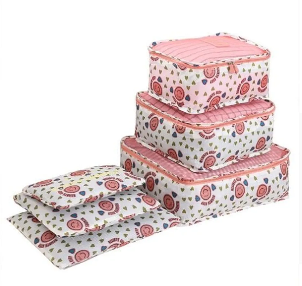 Kleding organiser – kast organiser – set van 6 stuks roze smileys