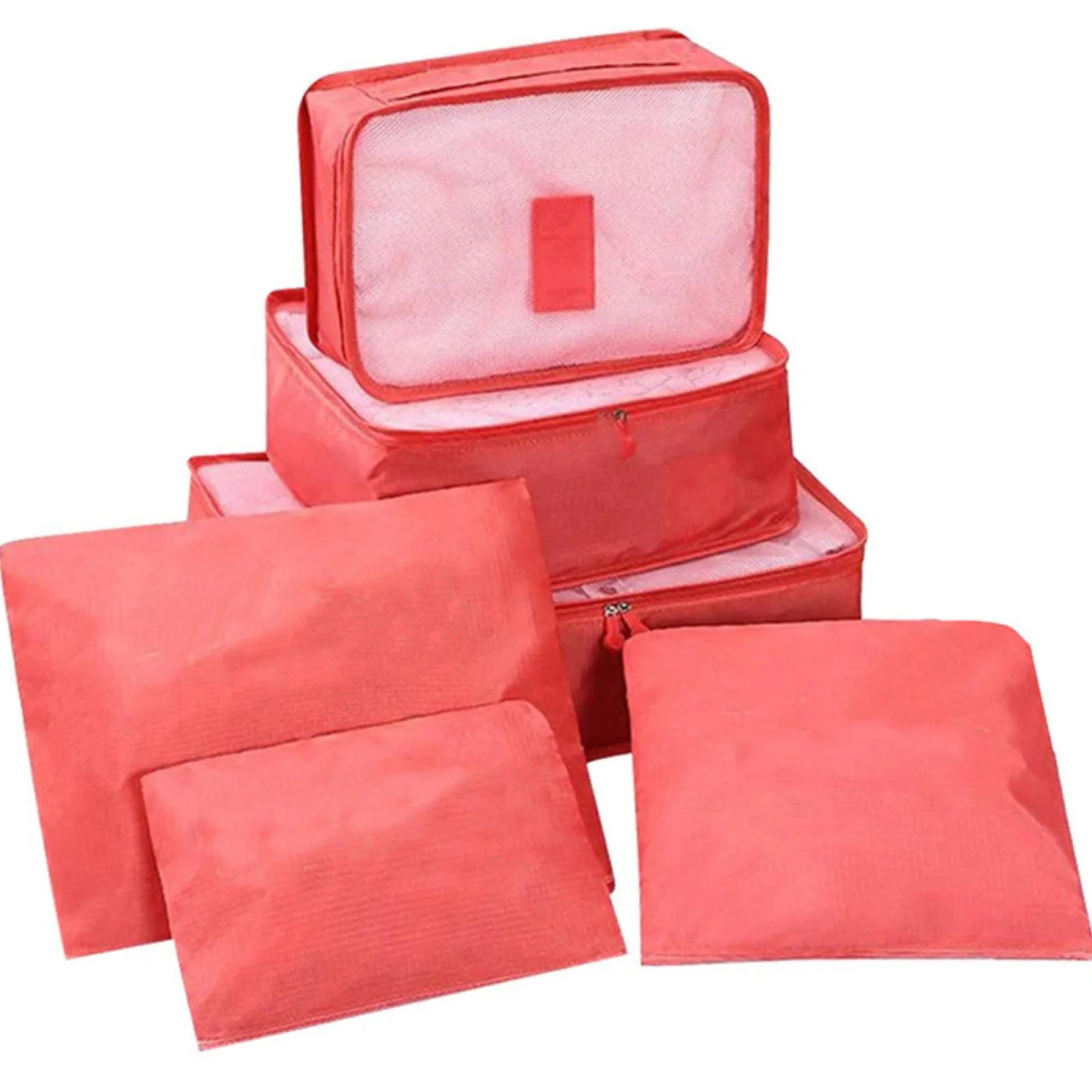 Kleding organiser – kast organiser – set van 6 stuks zalmroze