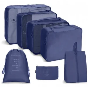 Kleding organiser – kast organiser – set van 7 stuks blauw
