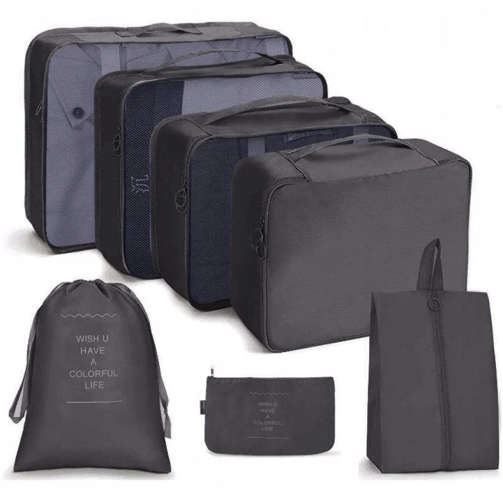 Kleding organiser – kast organiser – set van 7 stuks zwart