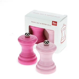 Mini peper- en zoutstel molen roze