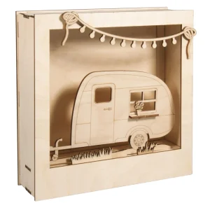 Modelbouw houten caravan 3D lightbox