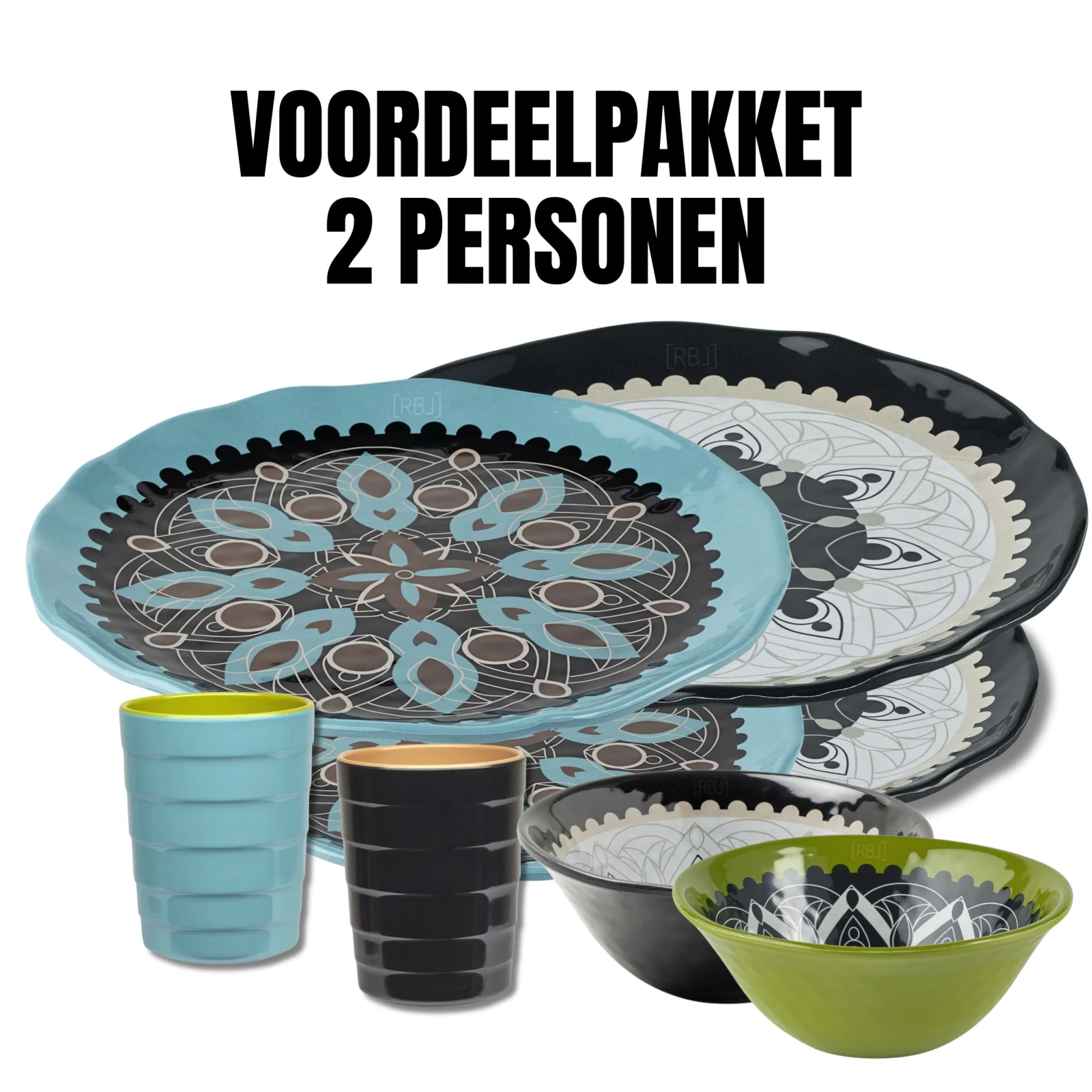 Rebel-Outdoor servies 2 personen – voordeelset – kleur naar keuze