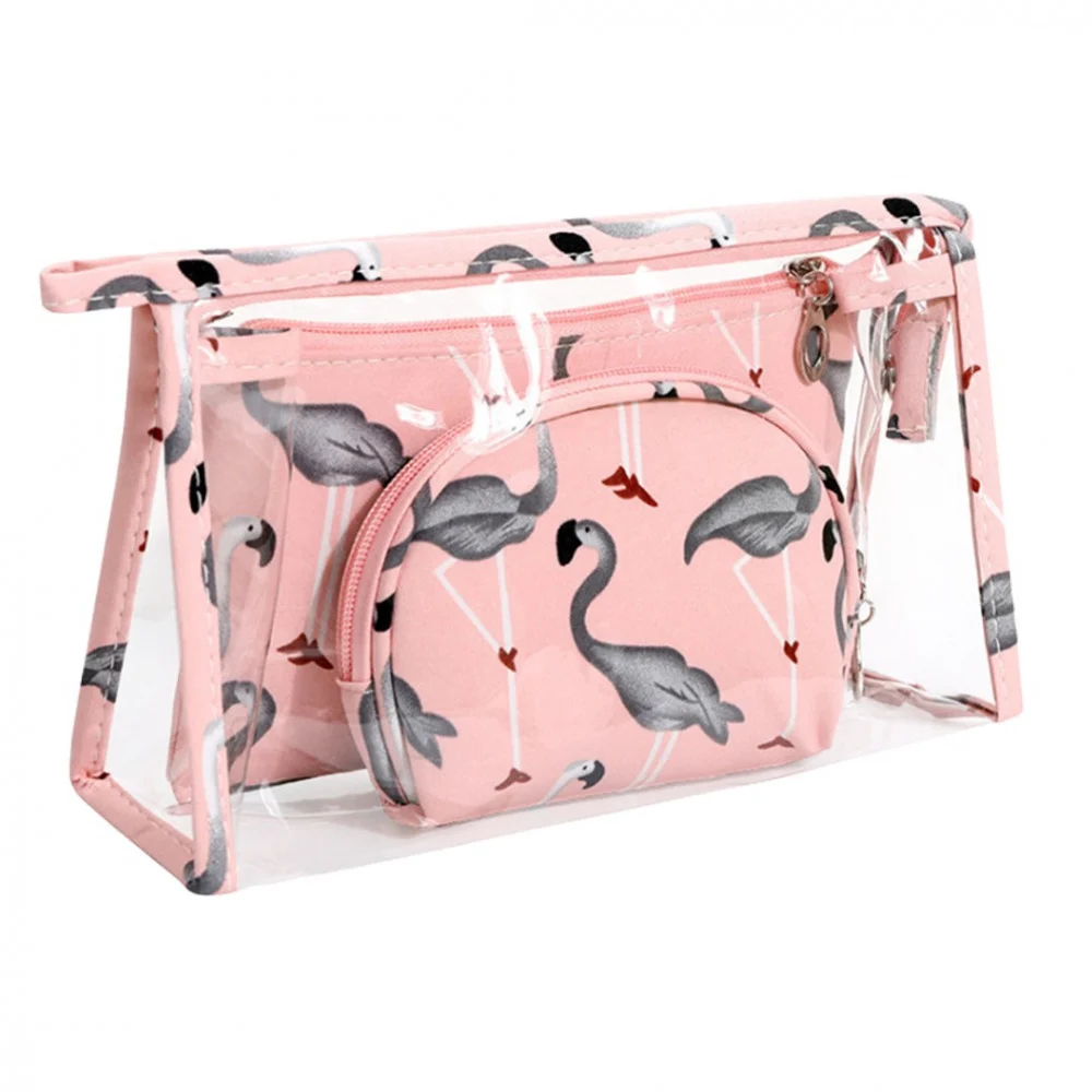 Toilettas roze flamingo set 3 delig – Buitenkansje
