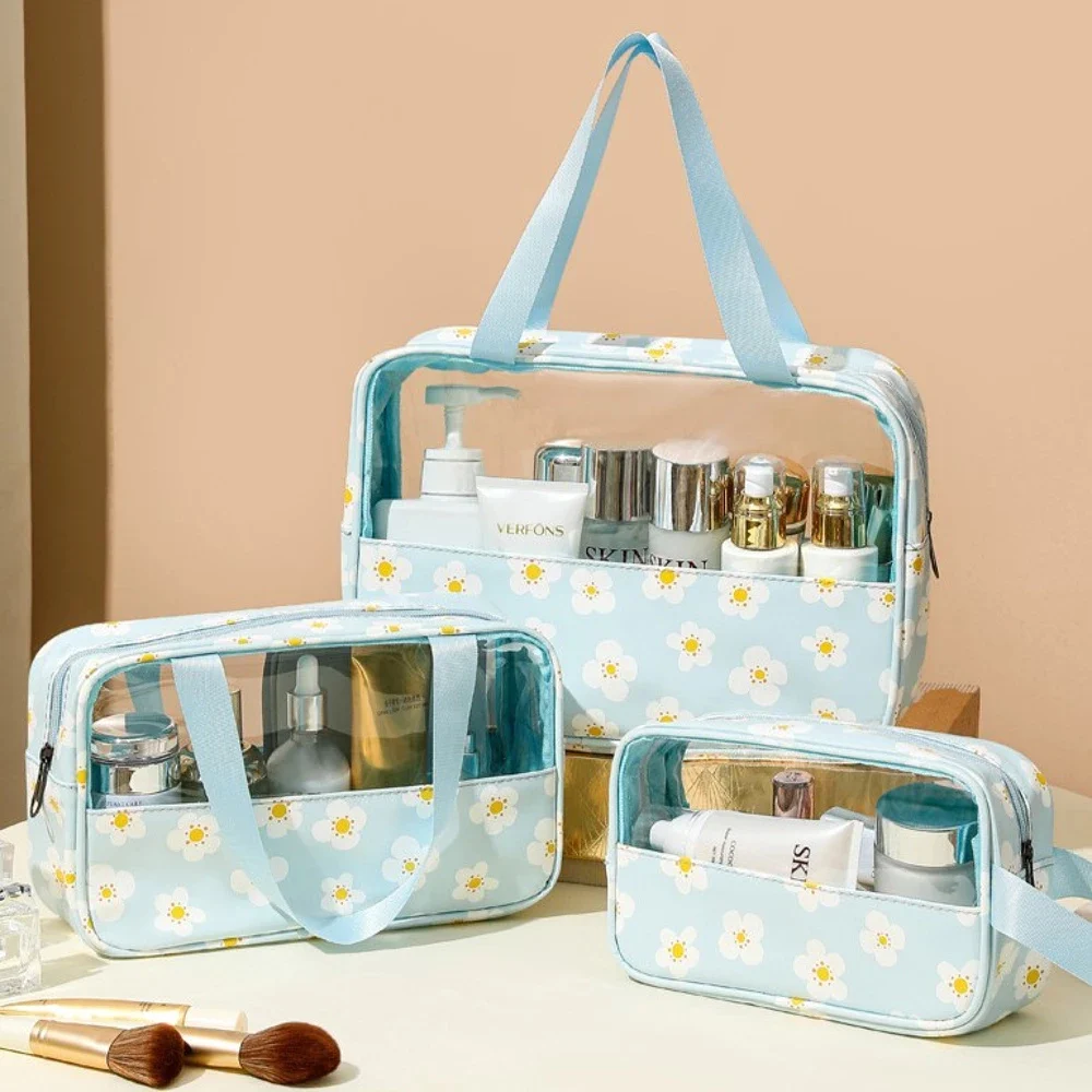 Toilettas set van 3 – Madeliefjes blauw - Afbeelding 2