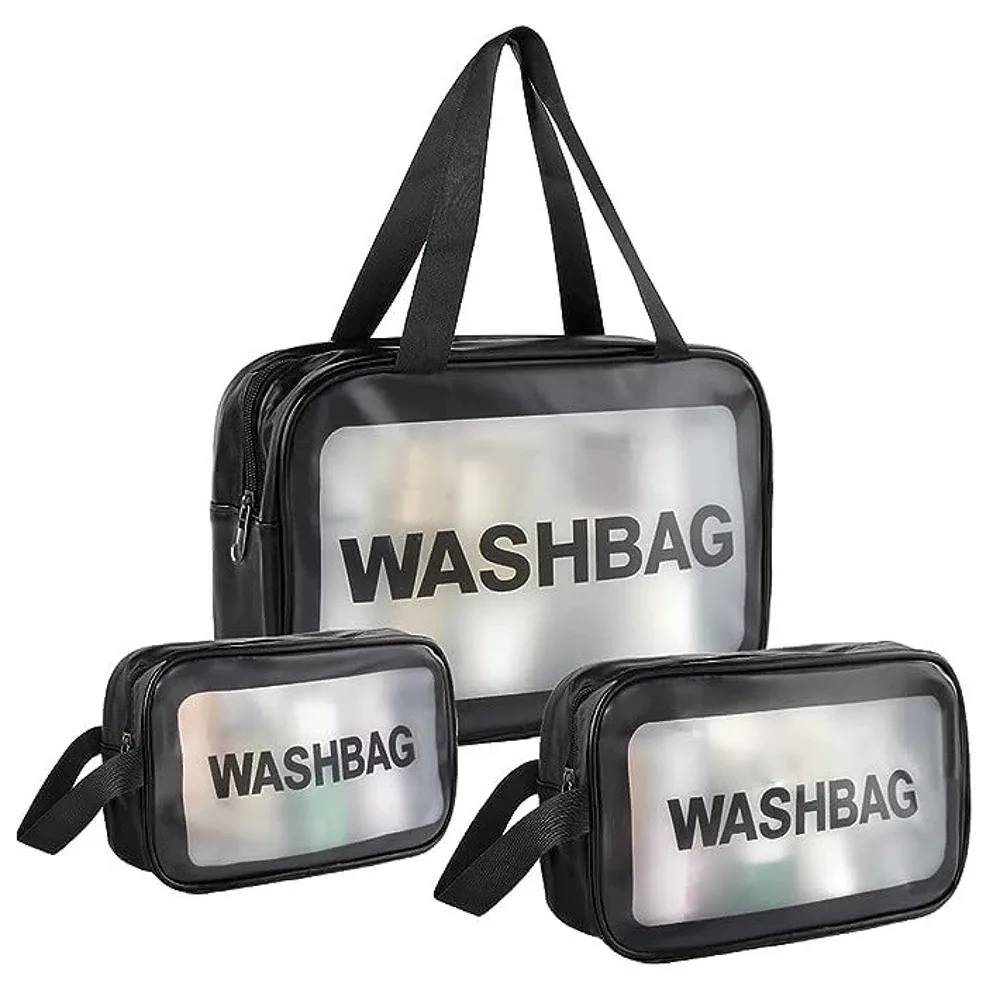 Toilettas set van 3 – Zwart