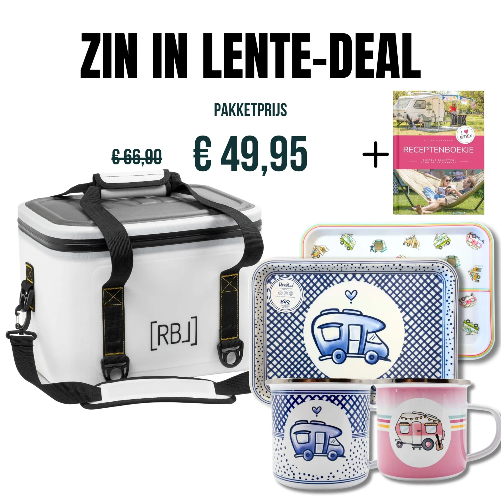 Zin in lente pakket mokken, dienblad en Softchill Cooler